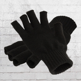Beechfield Fingerlose Strick Handschuhe schwarz 