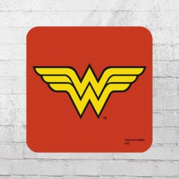 Logoshirt 6er Set Coaster DC Wonder Woman Logo Untersetzer rot 
