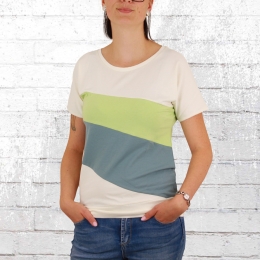 Greenbomb Damen T-Shirt Basic Brave Mix weiss grn blau 