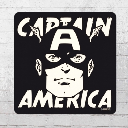 Logoshirt 6 Pieces Set Marvel Captain America Portrait Coaster black 
