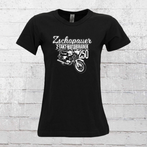 Bordstein Womens T-Shirt 2 Stroke Motorcycles Zschopau black 