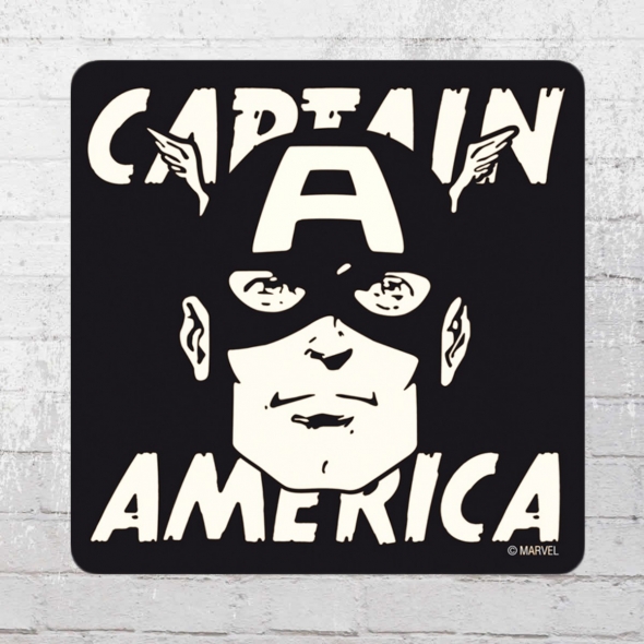 Logoshirt Untersetzer 6er Set Marvel Captain America Portrait Coaster schwarz 