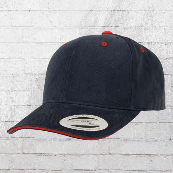 Yupoong by Flexfit Brushed Cotton Sandwich Cap blue red 